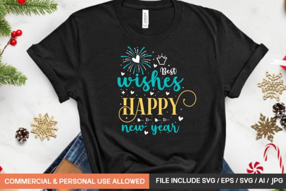 Best Wishes Happy New Year Svg for T-Shirt Designs