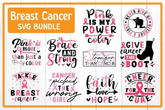 Breast Cancer SVG Design Bundle for T-Shirt Graphics