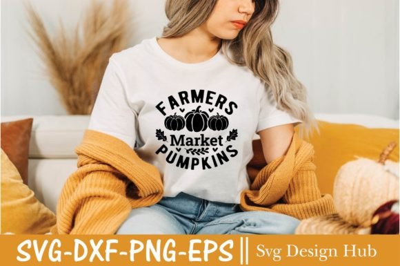 Farmers Market Pumpkins Graphics for Fall T-Shirt Designs