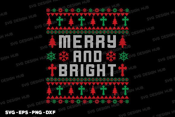 Merry and Bright Ugly Christmas Sweater: A Festive T-Shirt Design