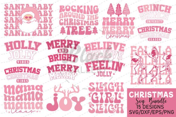 Pink Christmas SVG Designs: Perfect for T-Shirt Graphics