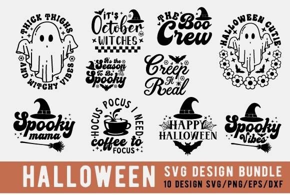 Retro Halloween Svg Bundle for T-Shirt Designs and Graphics