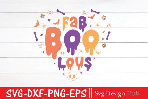 Retro Halloween Svg, Fab Boo Lous Svg for T-Shirt Designs and Graphics
