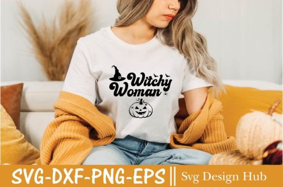 Retro Halloween Svg, Witchy Woman for T-Shirt Designs