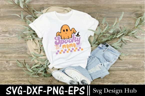 Retro Spooky Mama Svg for Halloween Embroidery