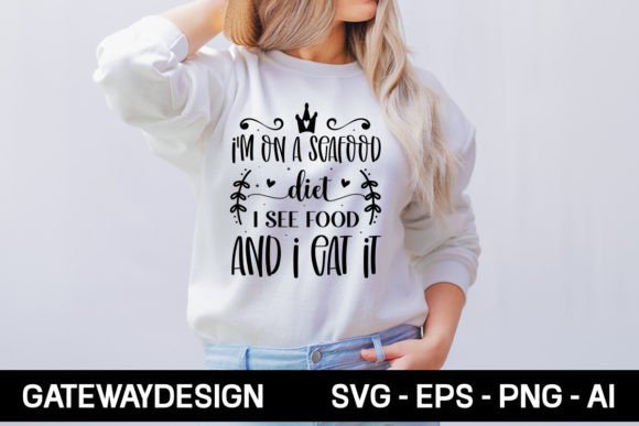 Seafood Diet Graphics: A Fun T-Shirt Design for Publishers