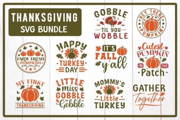 Thanksgiving Svg Bundle, Fall Graphics for T-Shirt Designs